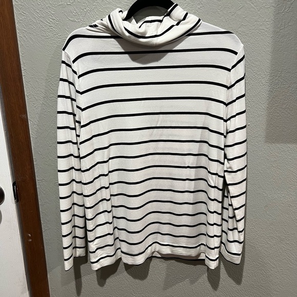 a new day Black and White Striped Top Turtleneck - Picture 3 of 4